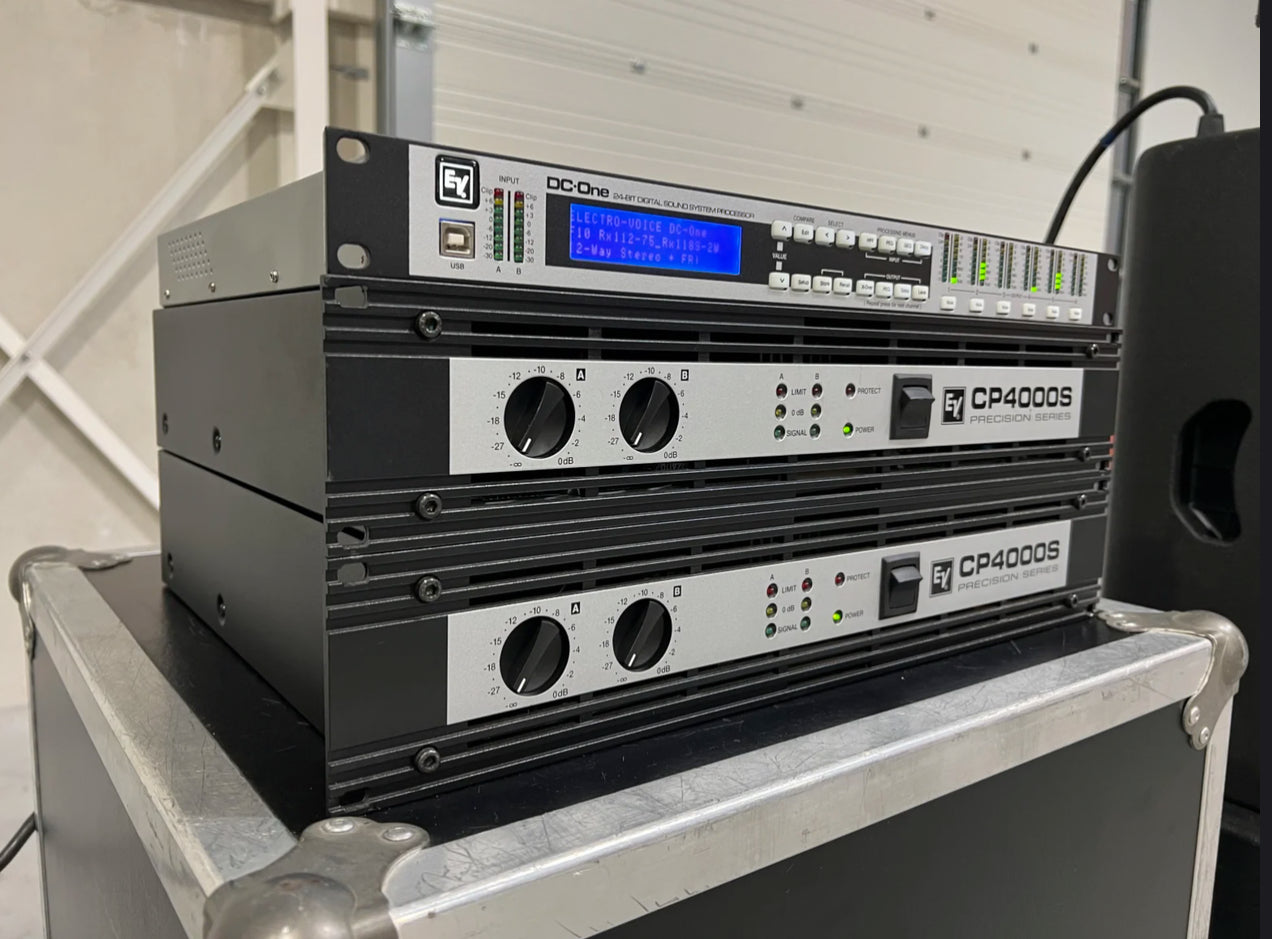 Electro-Voice (EV): 2x Rx118S 2x PX1122M 2x CP4000S 1xDC-One
