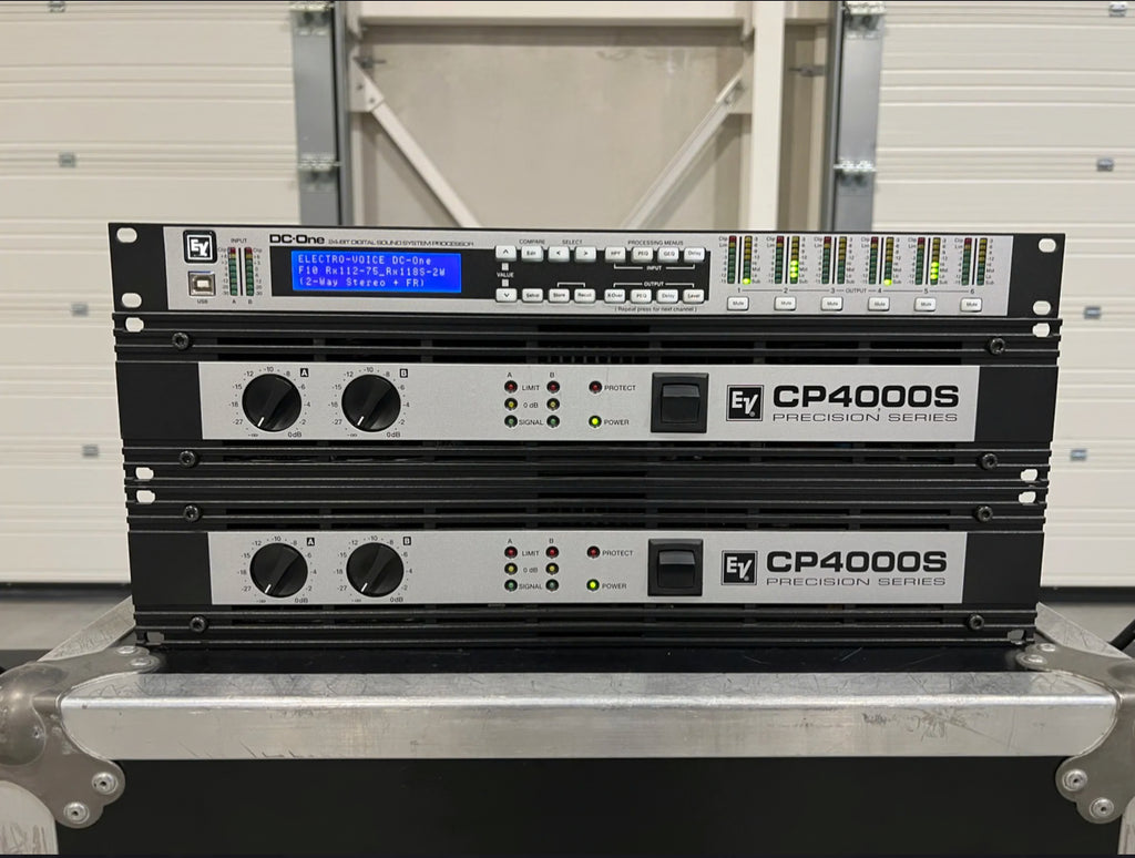 Electro-Voice (EV): 2x Rx118S 2x PX1122M 2x CP4000S 1xDC-One