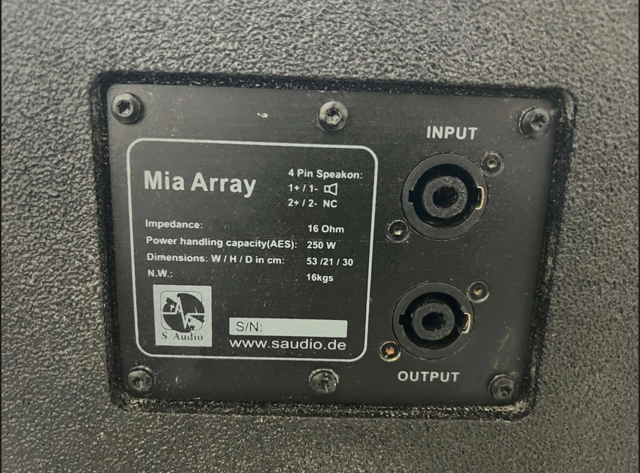 SAudio Pro Audio line array: 16x MIA Array 2x6,5"/1x1" Wave