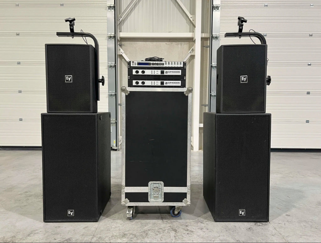 Electro-Voice (EV): 2x Rx118S 2x PX1122M 2x CP4000S 1xDC-One