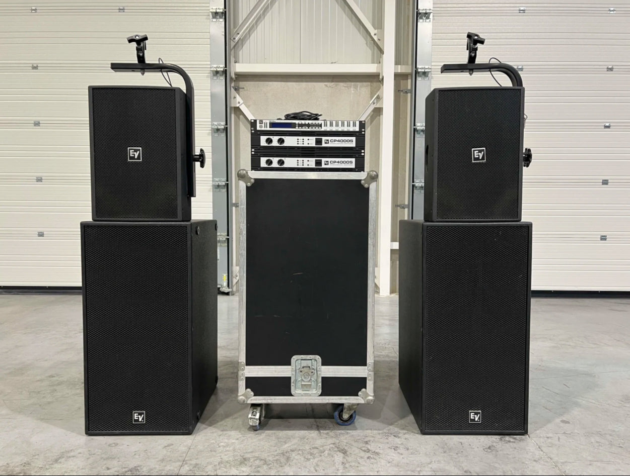 Electro-Voice (EV): 2x Rx118S 2x PX1122M 2x CP4000S 1xDC-One